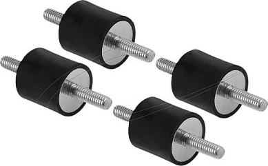 Amortizues vibrimesh DeLOCK M4x0.7, Ø15x15 mm, 2x filetë të jashtme, 4 copë, i zi