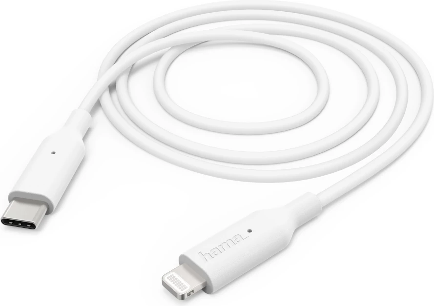 Kabllo Hama Fast Charge, USB-C në lightning, 1 m, e bardhë, 00201598