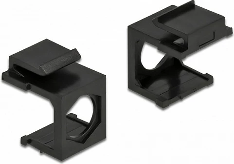 Kapak Keystone DeLOCK, vrimë 9.7 mm, pa vida, 4 copë, i zi