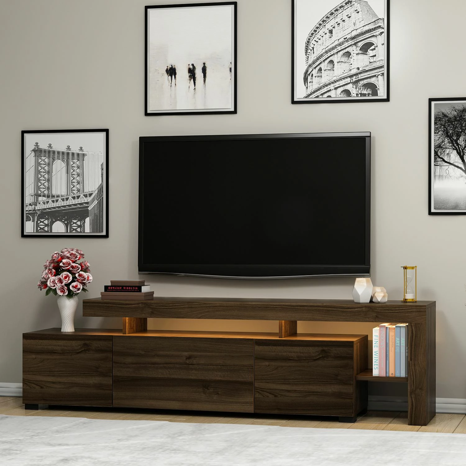 Komodë televizori Hanah Home, Beliz, ngjyrë arre