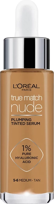 L'Oréal Paris True Match Nude Plumping Tinted Serum Foundation 5-6 Medium Tan