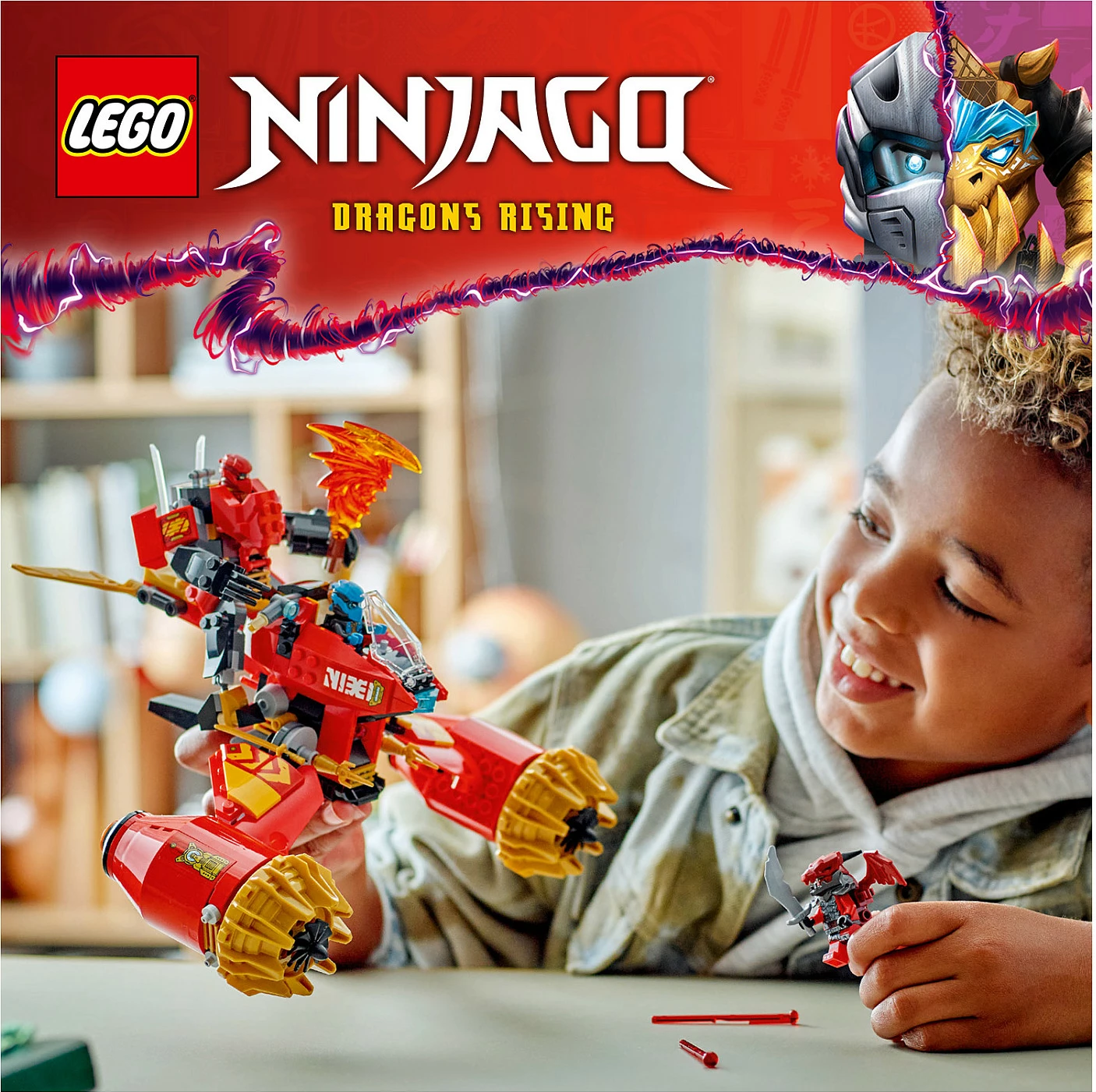 Set ndërtimi LEGO Ninjago 71830 Kais Mech Storm Rider, 333 pjesë, multikolor