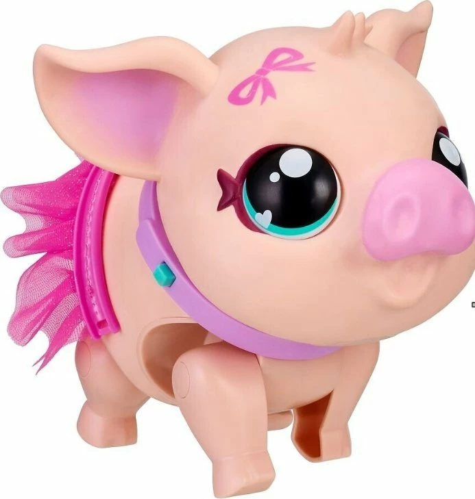 Figurinë interaktive Cobi Little Live Pets Pig Ballet Dancer, me zë, 2 mënyra loje, 4+, rozë, set me litar