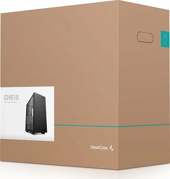 Kasë Deepcool CH510 (R-CH510-BKNNE1-G-1) Midi Tower ATX/e-ATX, xham i kalitun, 2x USB 3.0, e zezë
