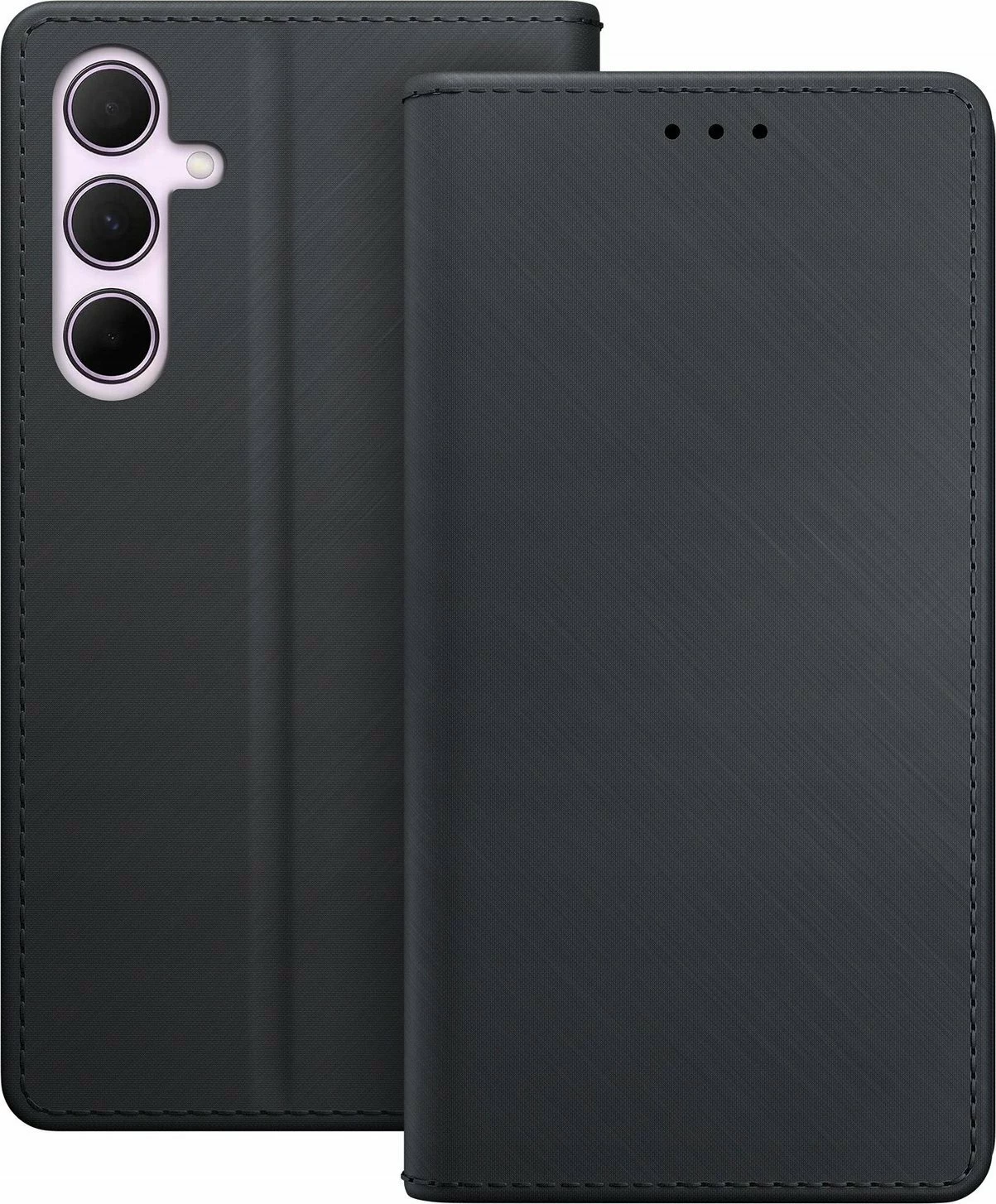 Mbështjellës 3MK Wallet Case për Samsung Galaxy A36 5G, me xham të kalitur, i zi