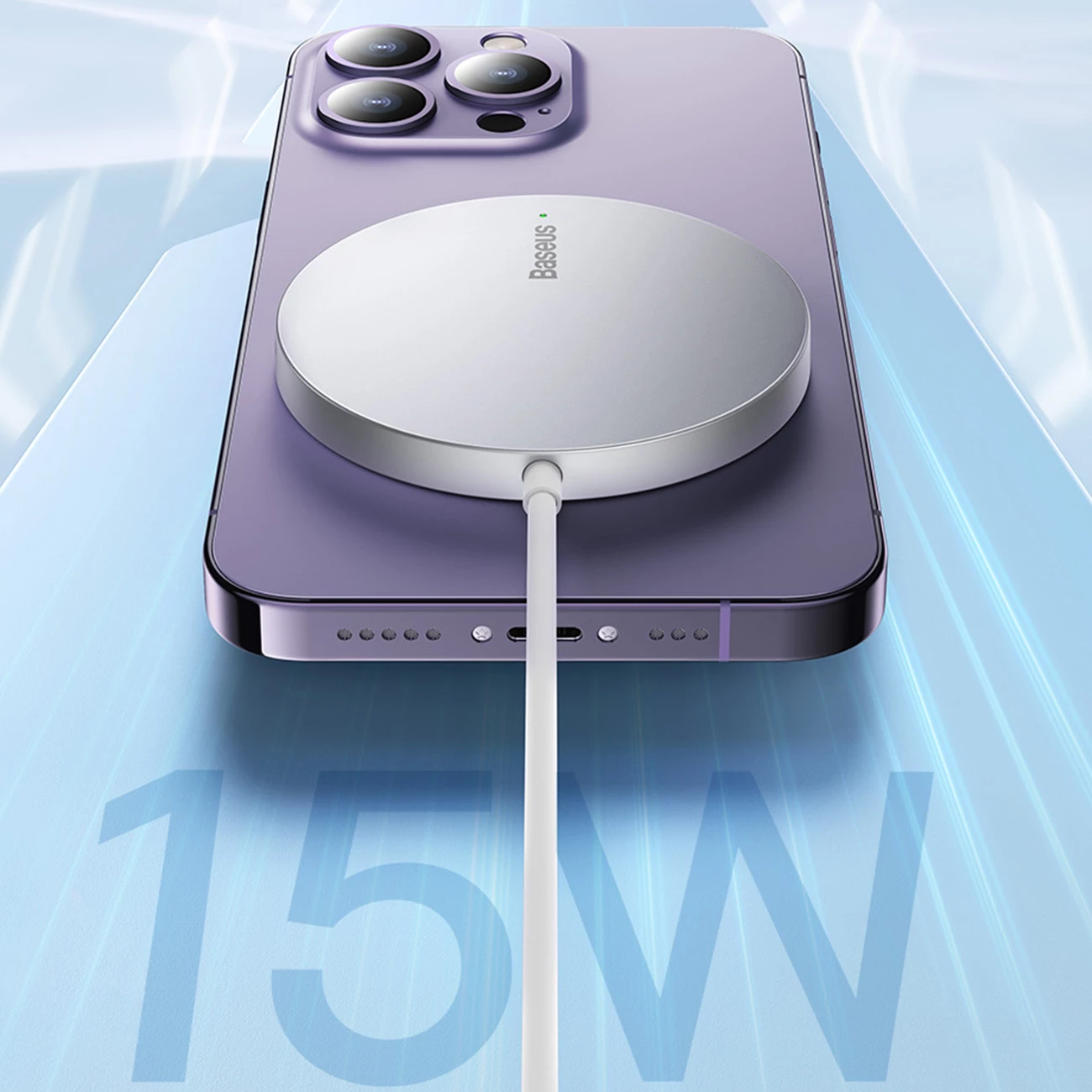 Karikues wireless Baseus Simple Mini3, MagSafe, 15W, i zi