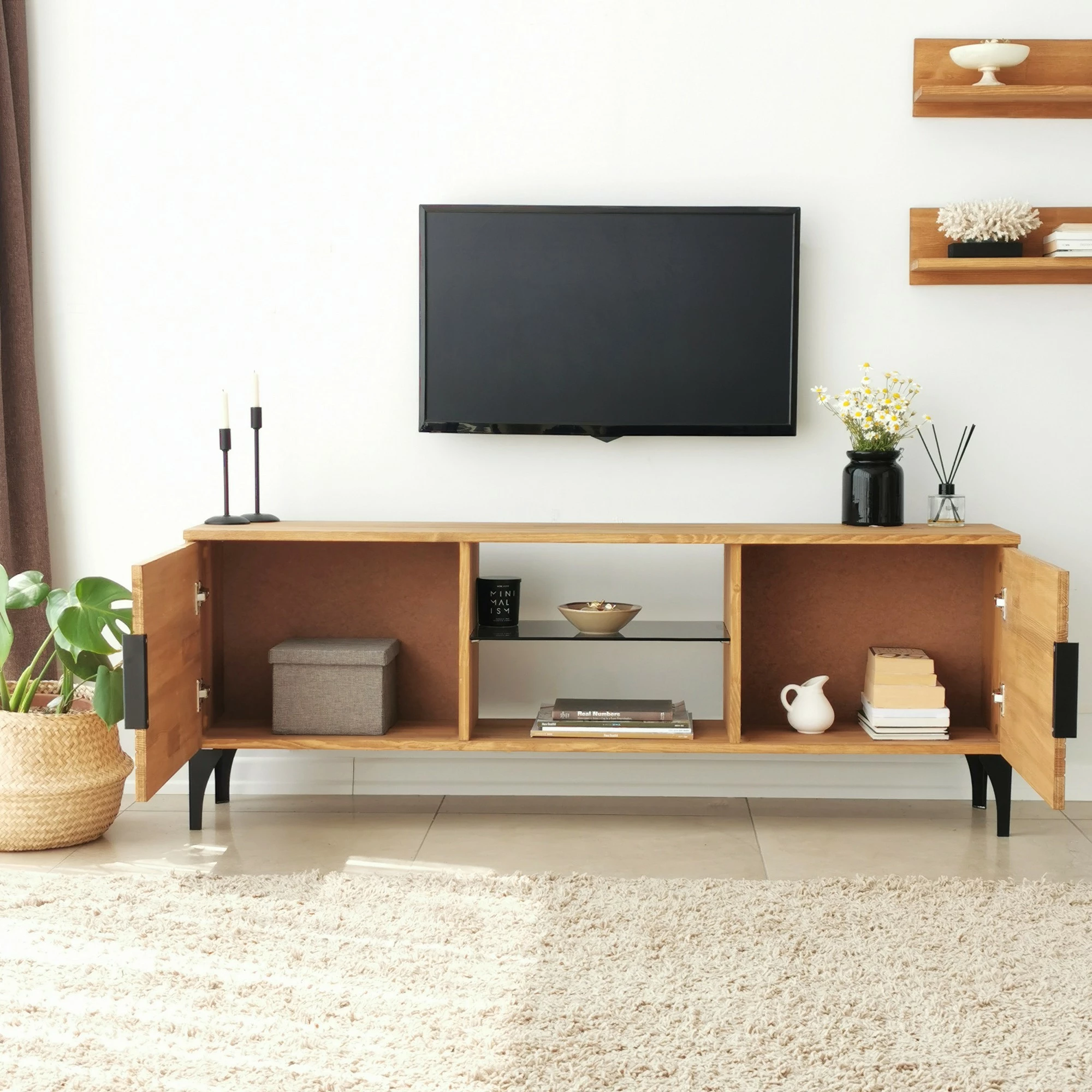 Komodë TV Hanah Home, Lidya, ngjyrë lisi