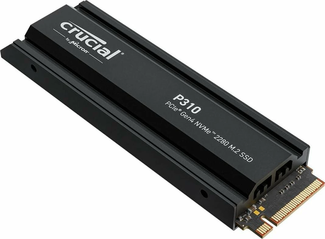 SSD Crucial P310 CT1000P310SSD5 1TB M.2 2280 PCIe x4 Gen4 NVMe me radiator, e zezë