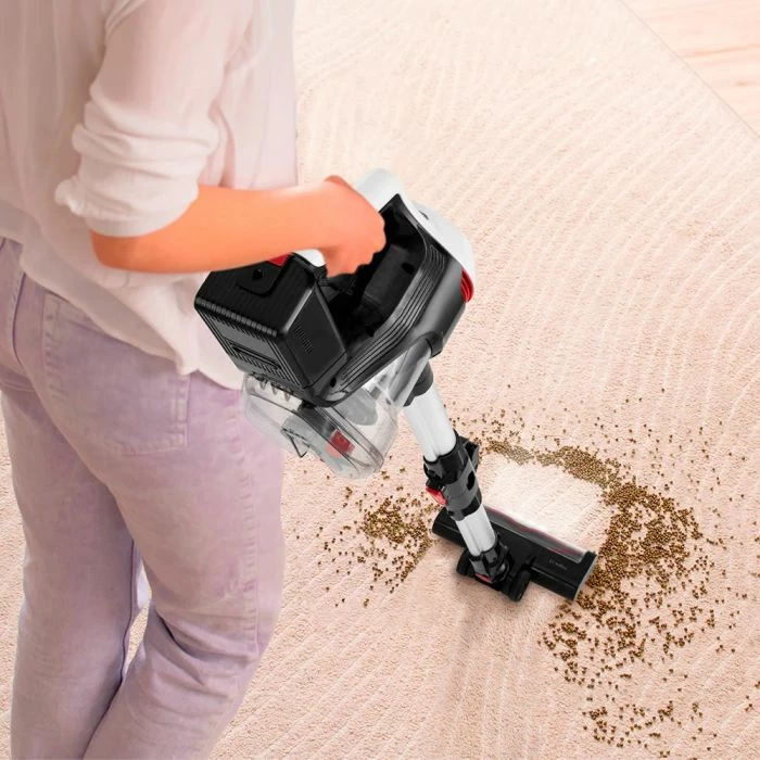 Fshesë me korent pa kabllo (upright) UFESA Inspire U3 Digital 22.2V 130W, bateri Li-ion 2200mAh, depo 0.8L, deri 40 min, bardh/zi/kuqe