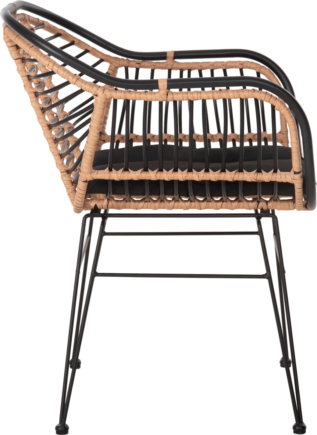 Karrige për jashtë ALLEGRA FH5663.11, kornizë metalike-P.E.RATTAN, ngjyrë bezhë dhe e zezë, 58x59x81H cm