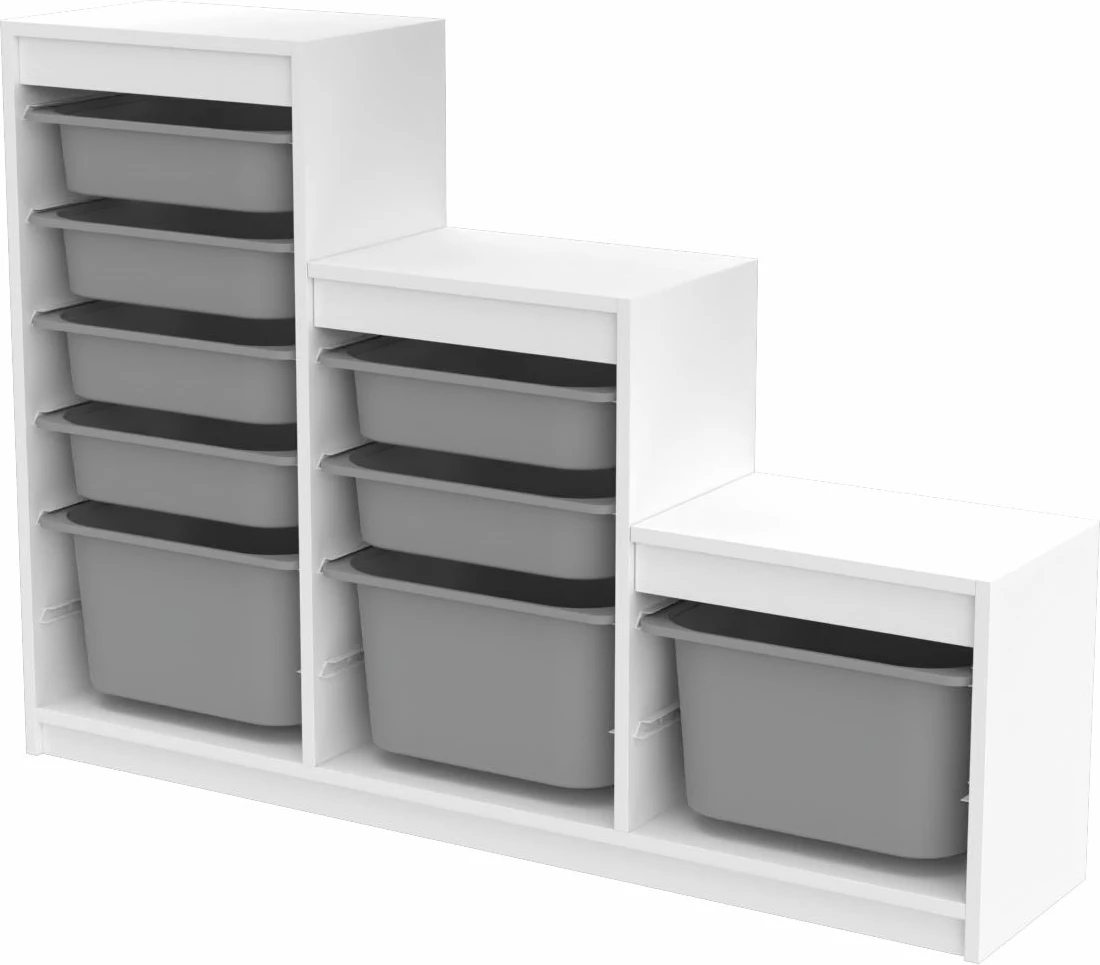 Dollap multifunksional Hanah Home, ngjyrë e bardhë dhe gri