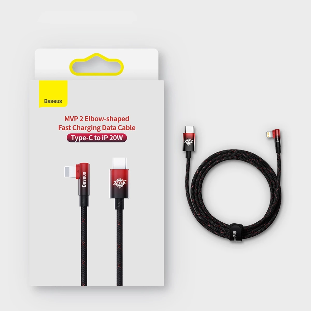 Kabllo Baseus MVP 2, USB-C në Lightning, 1m, 20W, Kuqe