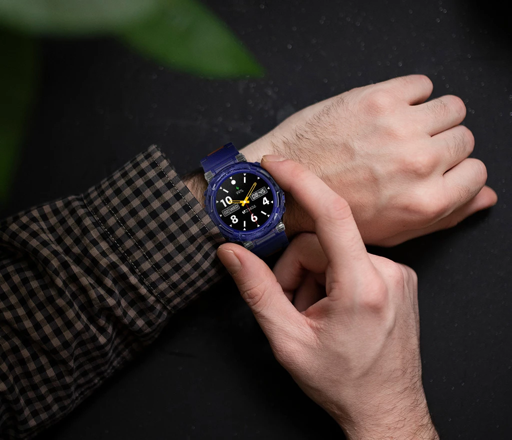 Smartwatch Moye Kronos Vibe 1.27\" LCD, Bluetooth thirrje, IP67, 5-7 ditë bateri, blu