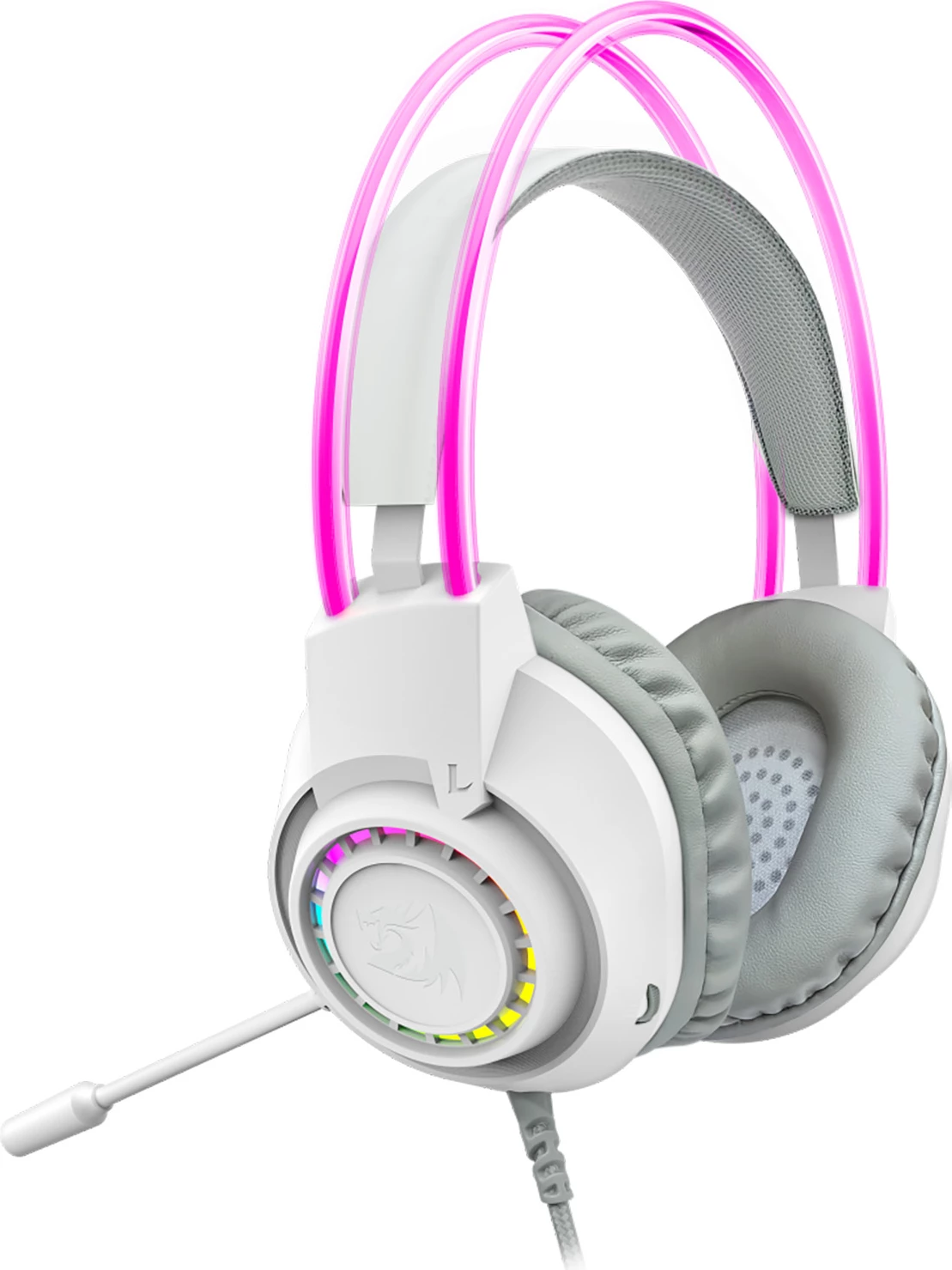 Kufje gaming Redragon Scream H231 3.5mm me kabllo, RGB, stereo, 40mm, të bardha