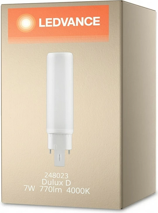Llambë LED OSRAM Dulux D/E18, 7W, 770 lm, 4000K, G24q-2