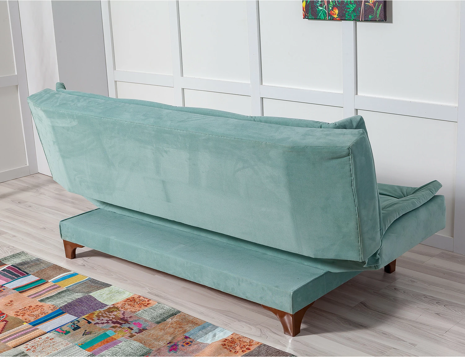 Divan-krevat 3 vendësh, Atelier del Sofa, Kelebek, ngjyrë jeshile deti