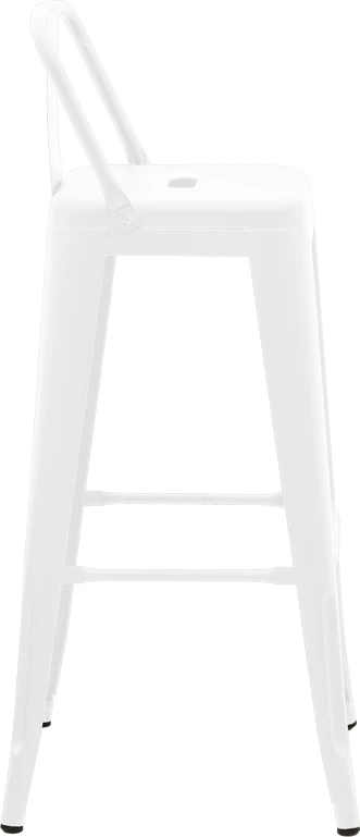 Karrige për bar me mbështetëse Utopia, metal i bardhë mat, 42x42x97cm