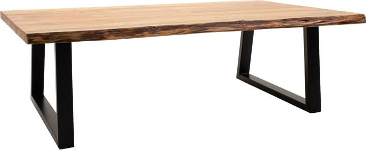 Sipërfaqe Tavoline Miles Slim, dru akacie, ngjyrë natyrale, këmbë metalike të zeza, 115x60x45cm