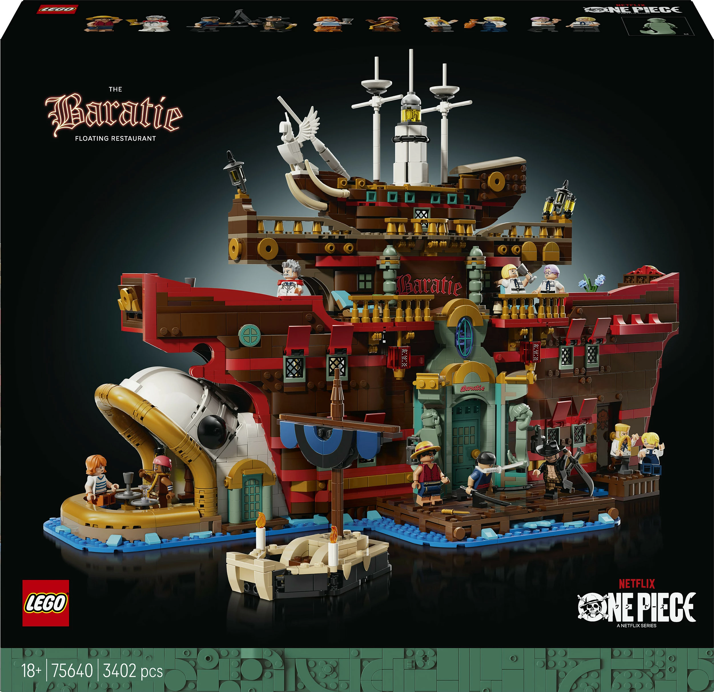 Set ndërtimi LEGO ONE PIECE The Baratie Floating Restaurant 75640, 3402 copë, 18+, multikolor