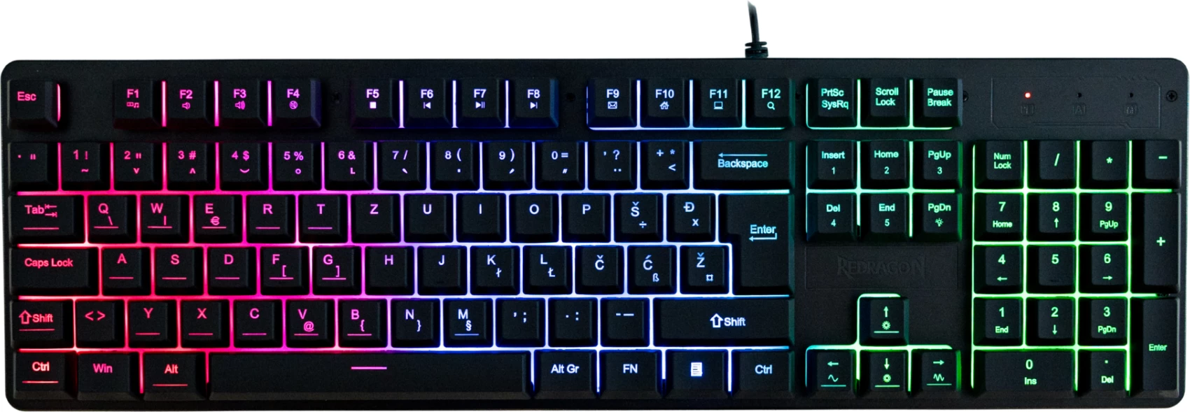 Tastierë gaming Redragon Netherbane K521, RGB, 104 taste, USB-C, SLO/CRO layout, e zezë