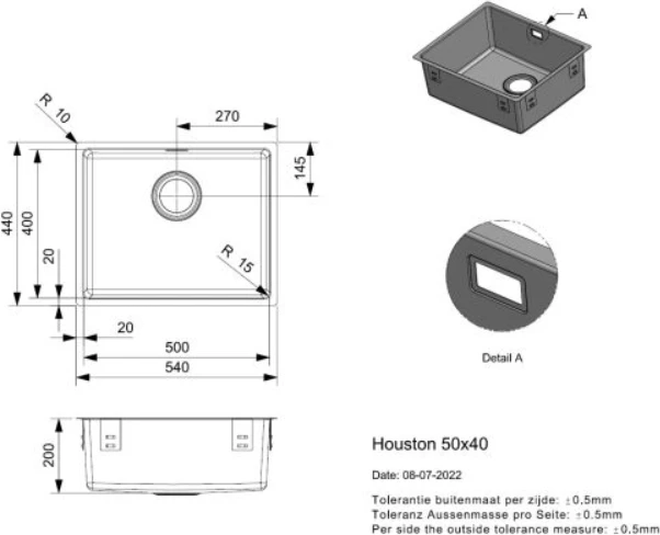 Lavaman inox, Houston 50