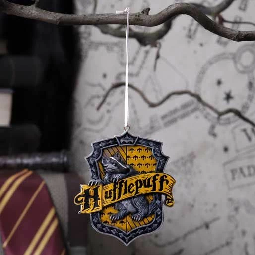 Ornament varës NEMESIS NOW Harry Potter Hufflepuff Crest, resin, e verdhë/zi