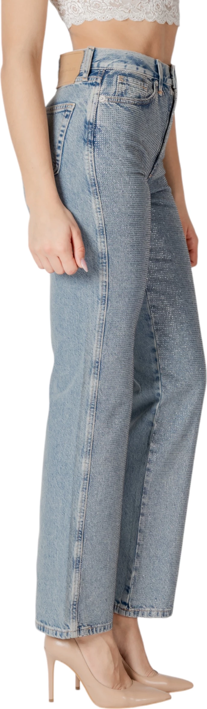 Xhinse për femra Only Onlhollywood-Riley Crys Hw S Red Dnm Cro 15341019, denim të çelëta [Madhësia: W27 L32]