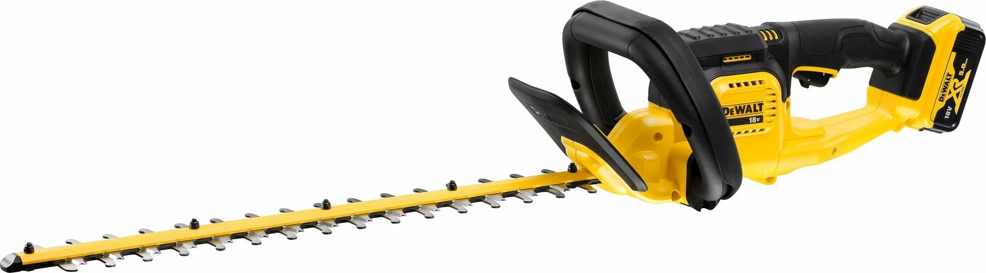 Gërshërë gardhi pa kabllo DeWalt DCMHT563P1-QW 55 cm, 18 V XR, bateri 5 Ah, me karikues, set 1 bateri, e verdhë/zezë