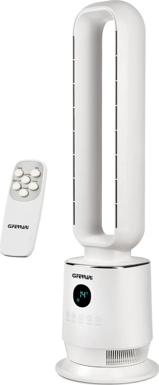 Ventilator pa fletë G3 Ferrari G50051, LCD, 3 shpejtësi, telekomandë, i bardhë