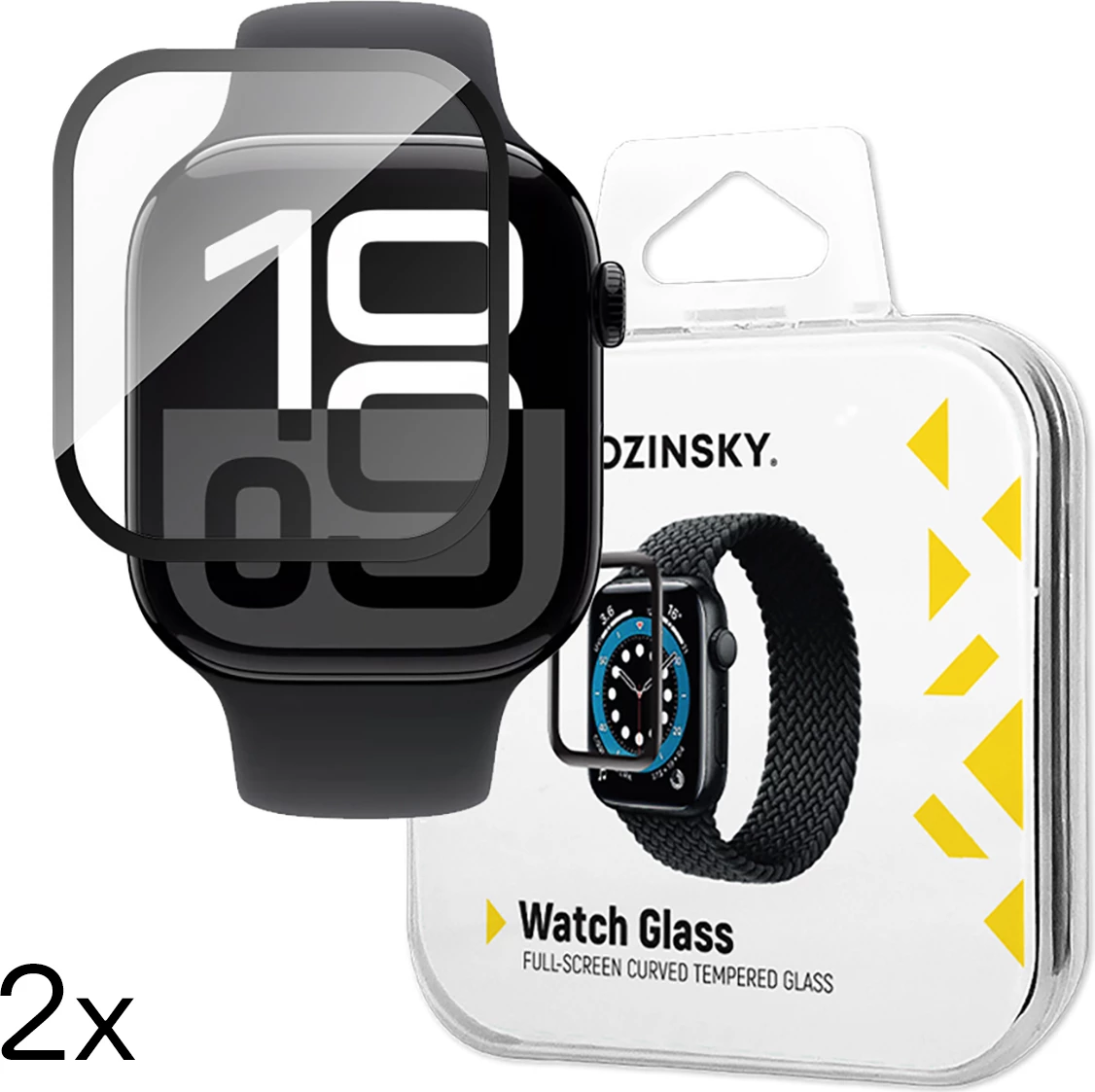 Xham i temperuar për Apple Watch Series 10, Wozinsky Full Glue, 46mm, 2 copë