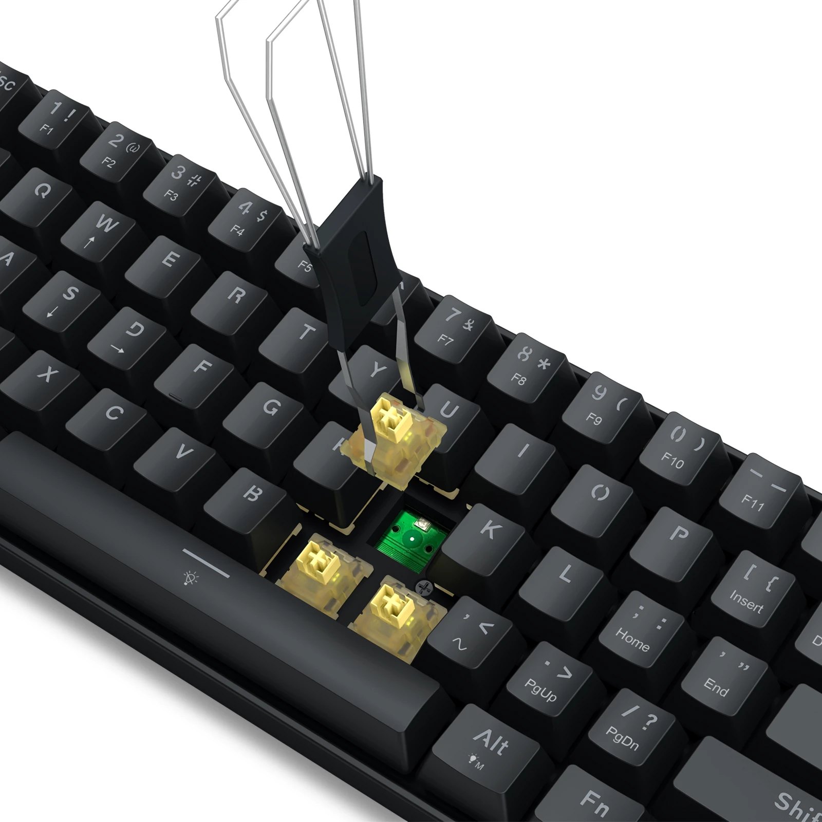 Tastierë gaming me kabllo Redragon Fizz Magnetic Plus K617RGB-MP, Hall Effect, 60% (61 taste), 8000Hz, RGB, USB-C e heqshme, e zezë