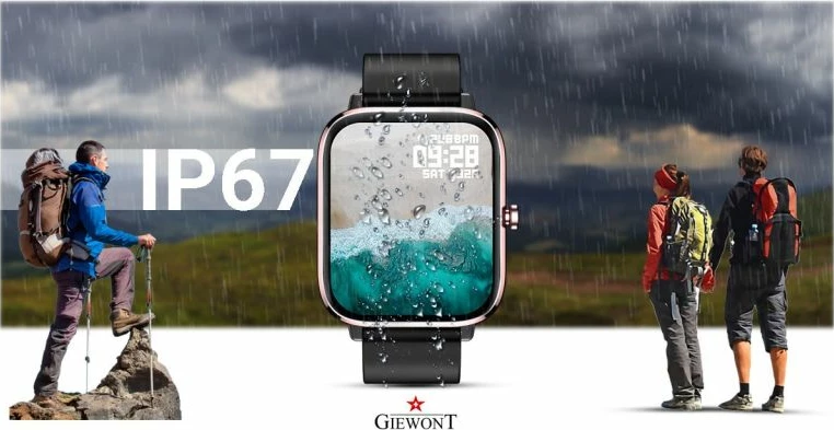 Smartwatch për femra Giewont, rozë e zezë