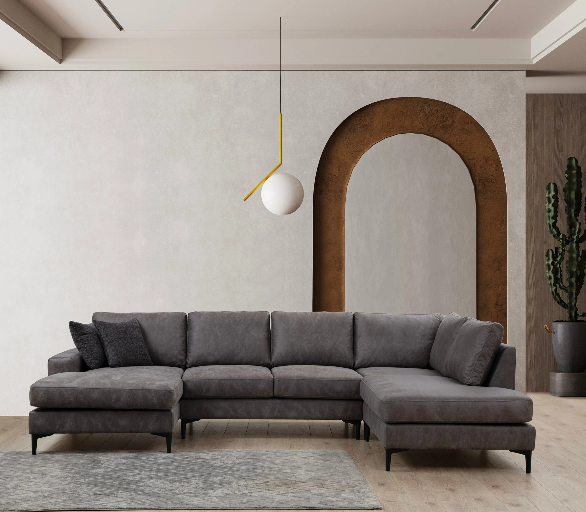 Kënd-sofë Atelier del Sofa Porto Corner (CHL-02-C-EOT), ngjyrë antracit