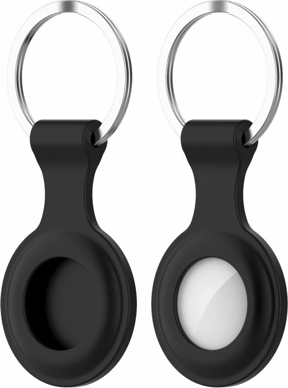 Mbështjellës Tech-Protect Icon për Apple AirTag, silikon, i zi