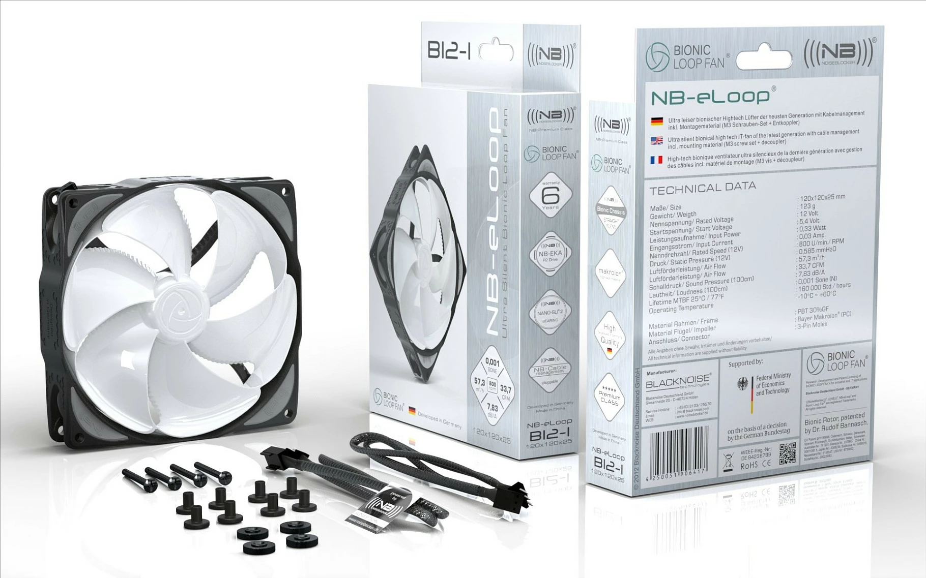 Ventilator kasë Noiseblocker NB-eLoop B12-PS, 120mm, PWM, Black Edition, i zi