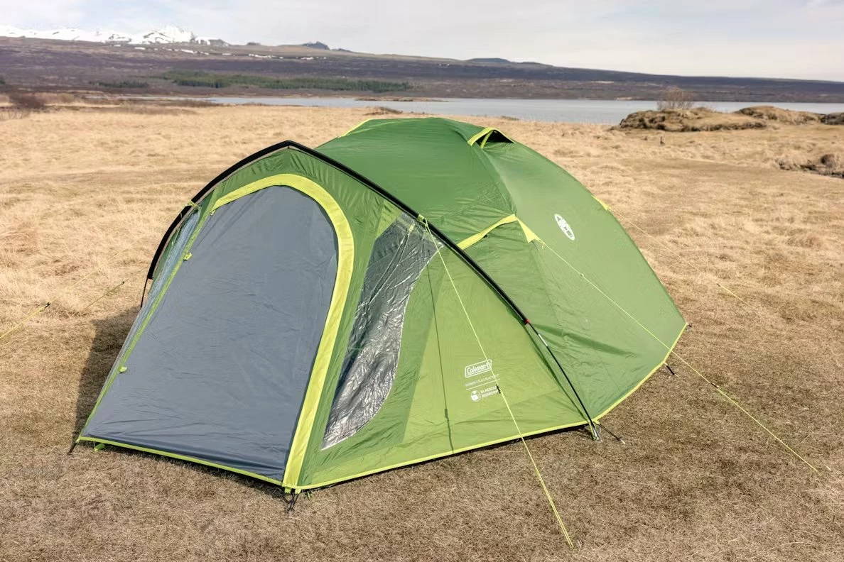 Çadër kampingu Coleman Darwin 4 Plus BlackOut, 4-personëshe, dy-shtresore, 4500 mm, jeshile