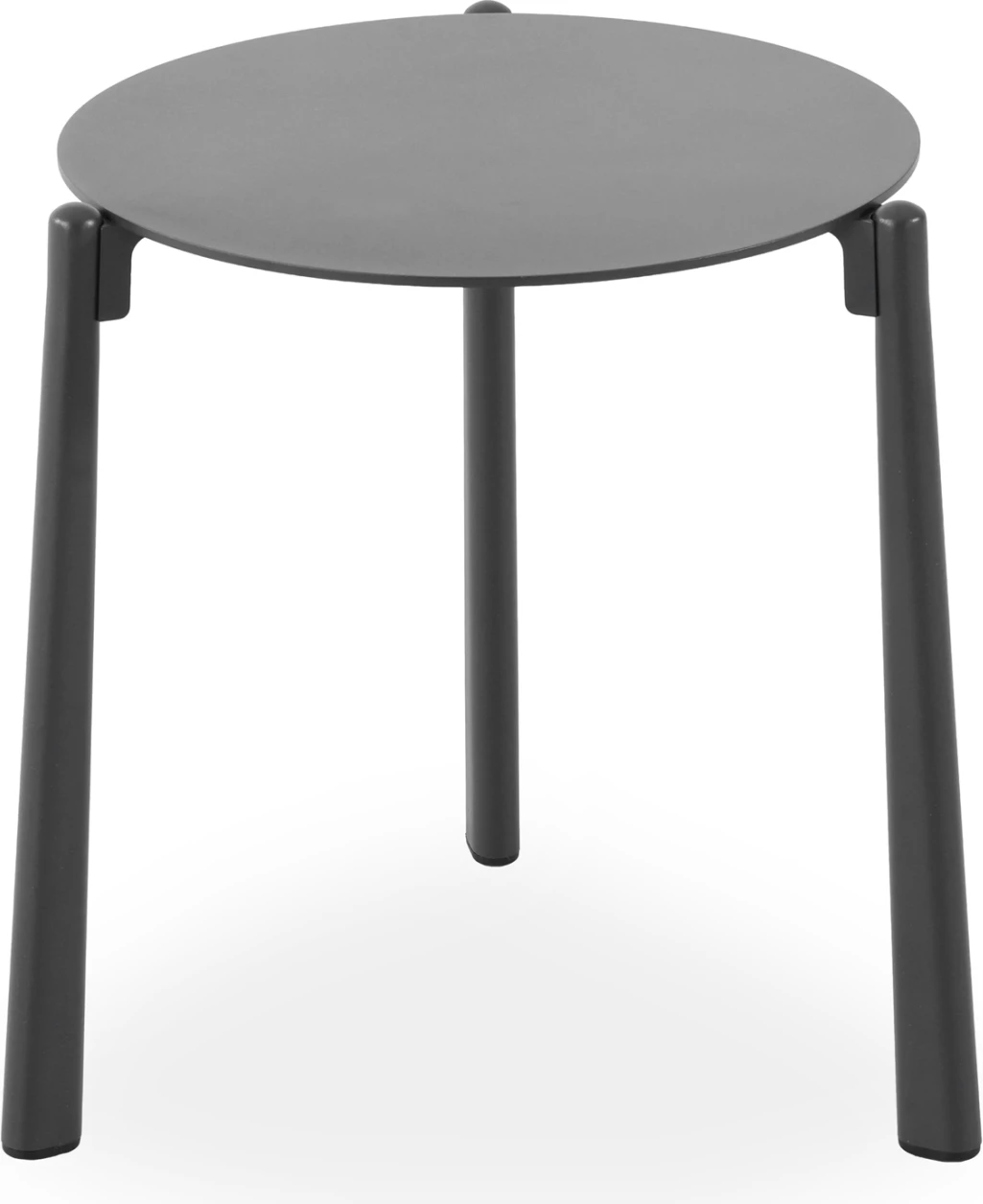 Tavolinë anësore e rrumbullakët Deneris, alumin ngjyrë qymyr, 45x45x47cm