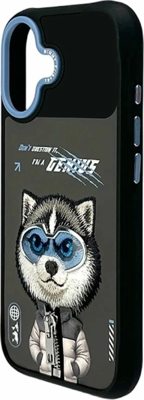 Kapak telefoni Nimmy Cool&Cute 2.0 Wolf për iPhone 17, i zi