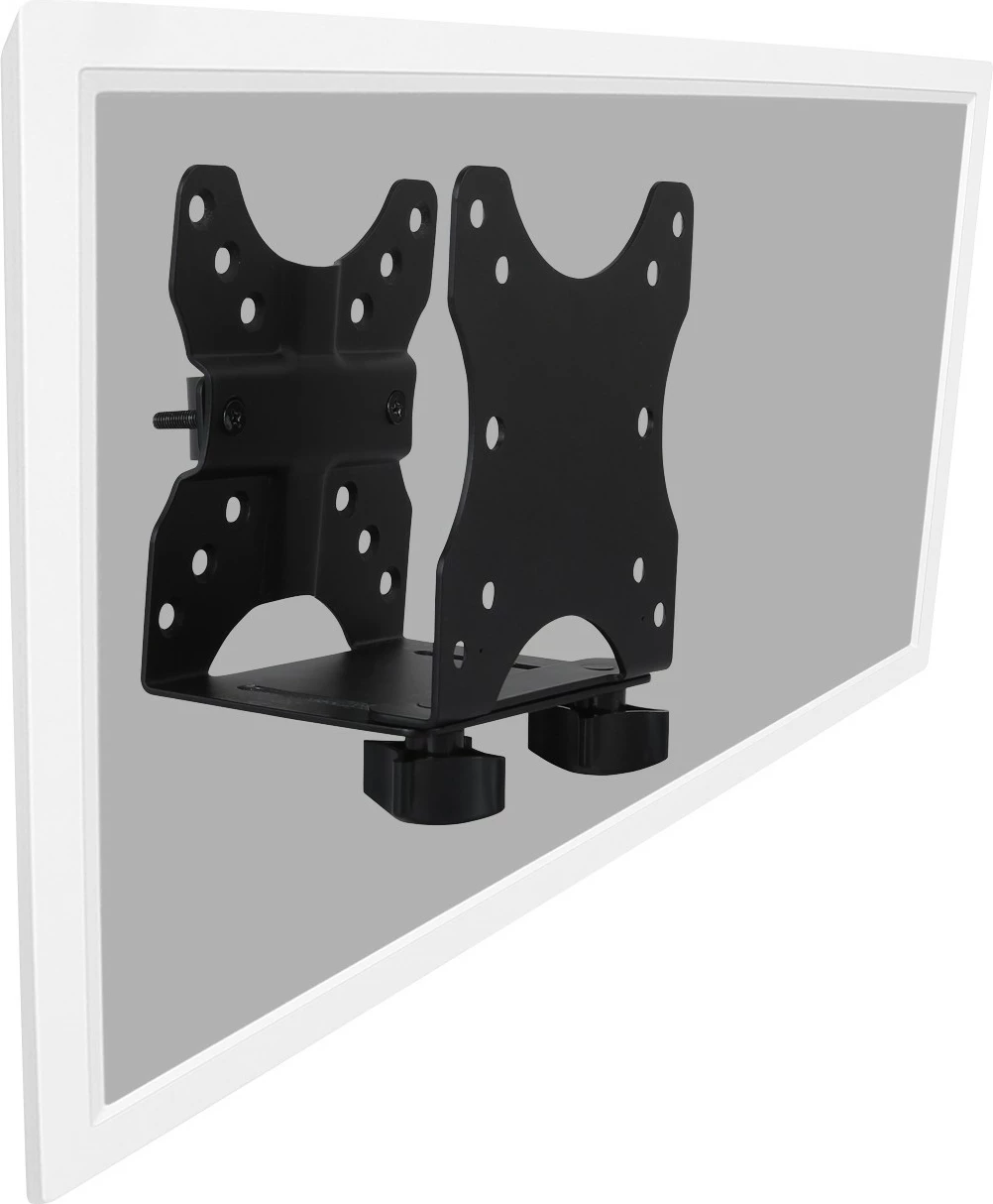 Mbajtës mini kompjuter desktop Digitus, multifunksional, me clamp, VESA 75x75/100x100 mm, deri 5 kg, i zi