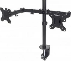 Mbajtëse tavoline për 2 monitorë MANHATTAN, 13-32", VESA 75x75/100x100, deri 16 kg, e zezë