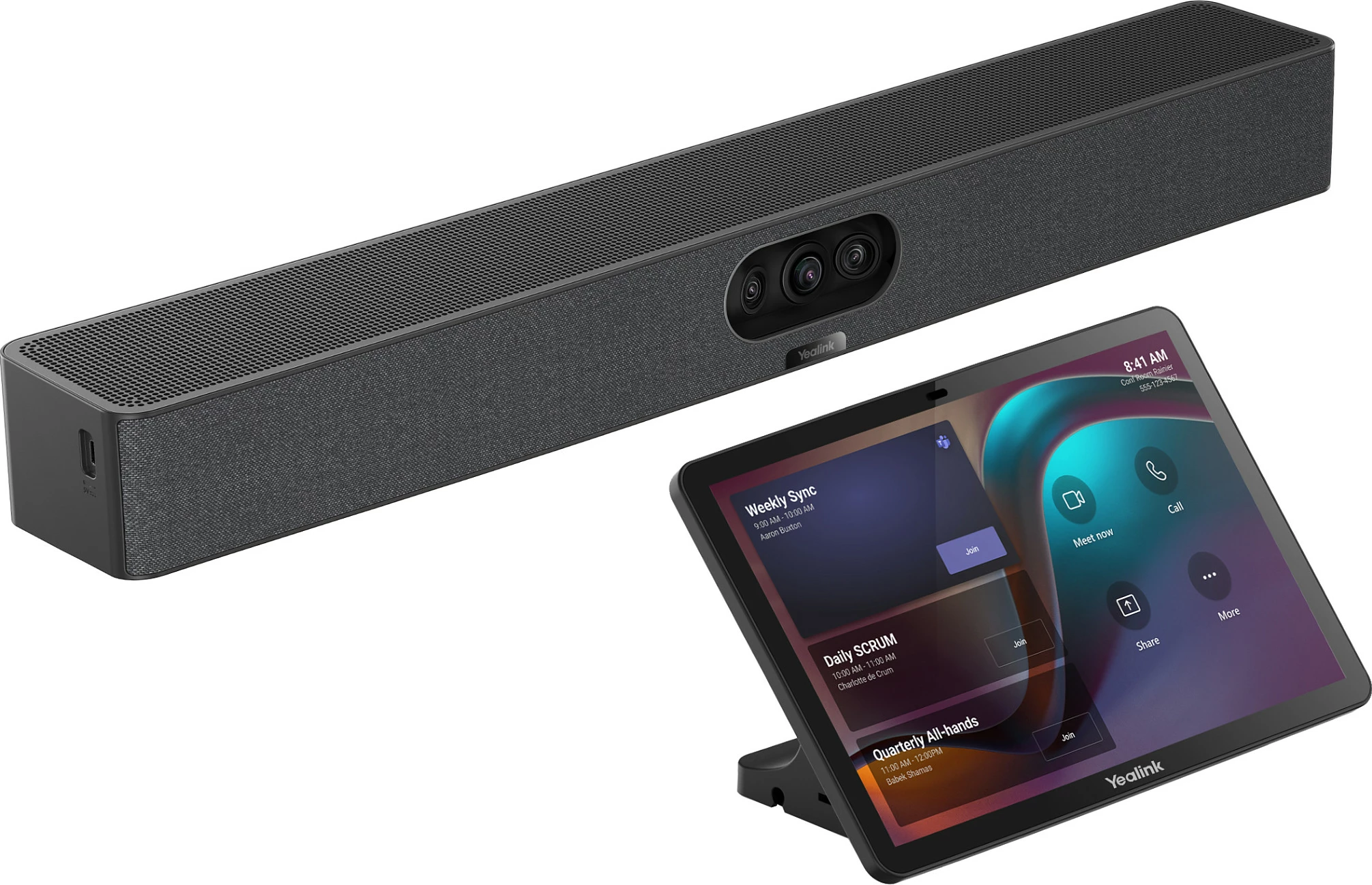 Video bar konferencash Yealink MeetingBar A25 + konzolë touch CTP25, 4K Ultra HD, e zezë