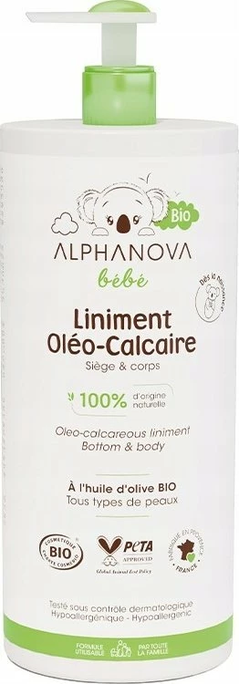 Emulsion pastruese Alphanova Bebe Bio Liniment Oléo-Calcaire 900 ml me pompë