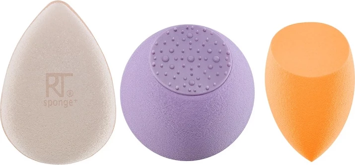 Set sfungjerë për make-up dhe pastrim fytyre Real Techniques Pro-Glow Radiance Complexion për femra, 3 copë