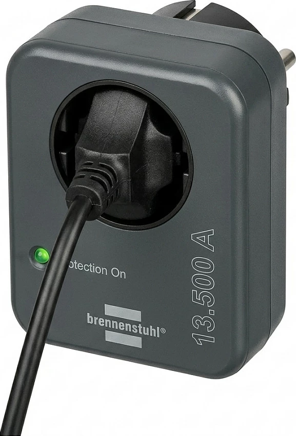 Adapter kundër mbitensionit Brennenstuhl 13.500A, 1 prizë, 3500W, antracit