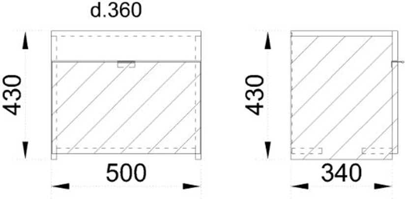 Komodinë My Box, sonoma e errët, shkëlqim i bardhë, 50x36x43cm