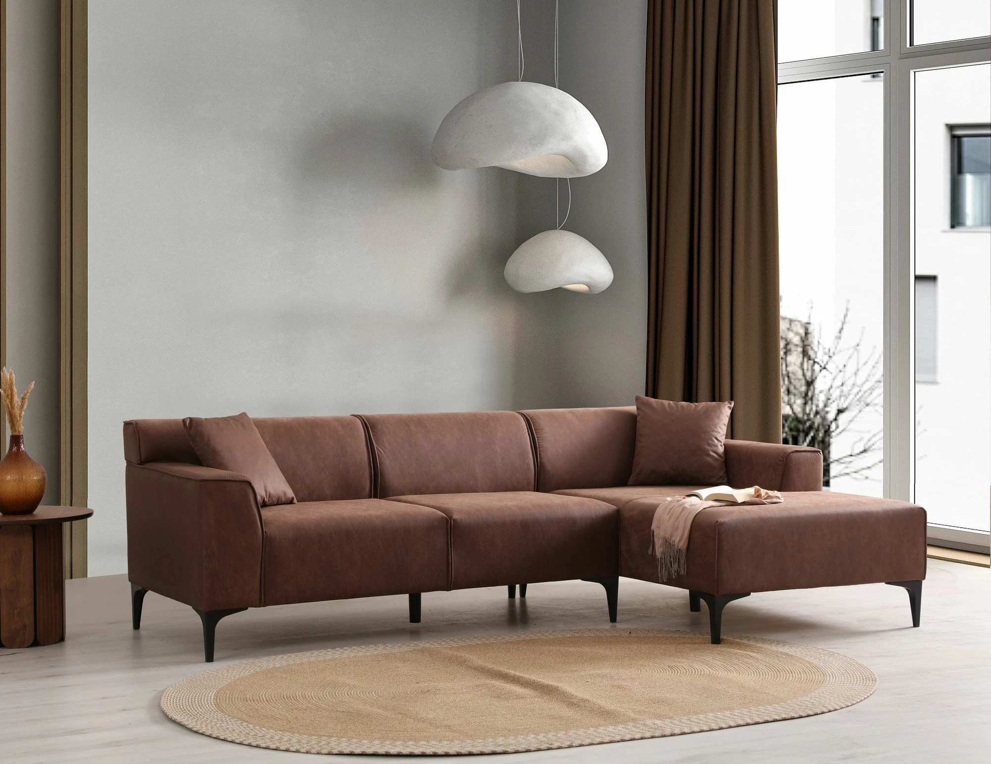 Këndare New Petra, ngjyrë konjak, Atelier del Sofa