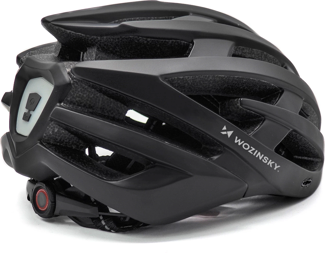 Kaskë biçiklete, Wozinsky, HT-28VCD, me dritë LED mbrapa me USB, madhësia L (57-62 cm), e zezë