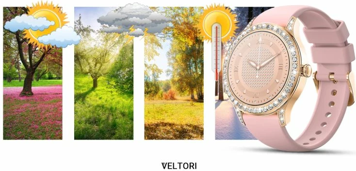 Smartwatch për femra VELTORI, rozë