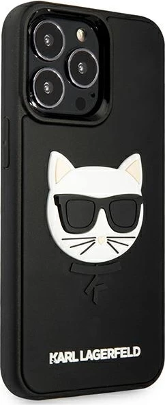 Mbështjellës Karl Lagerfeld Ikonik 3D Rubber për iPhone 13/13 Pro, 6.1", i zi