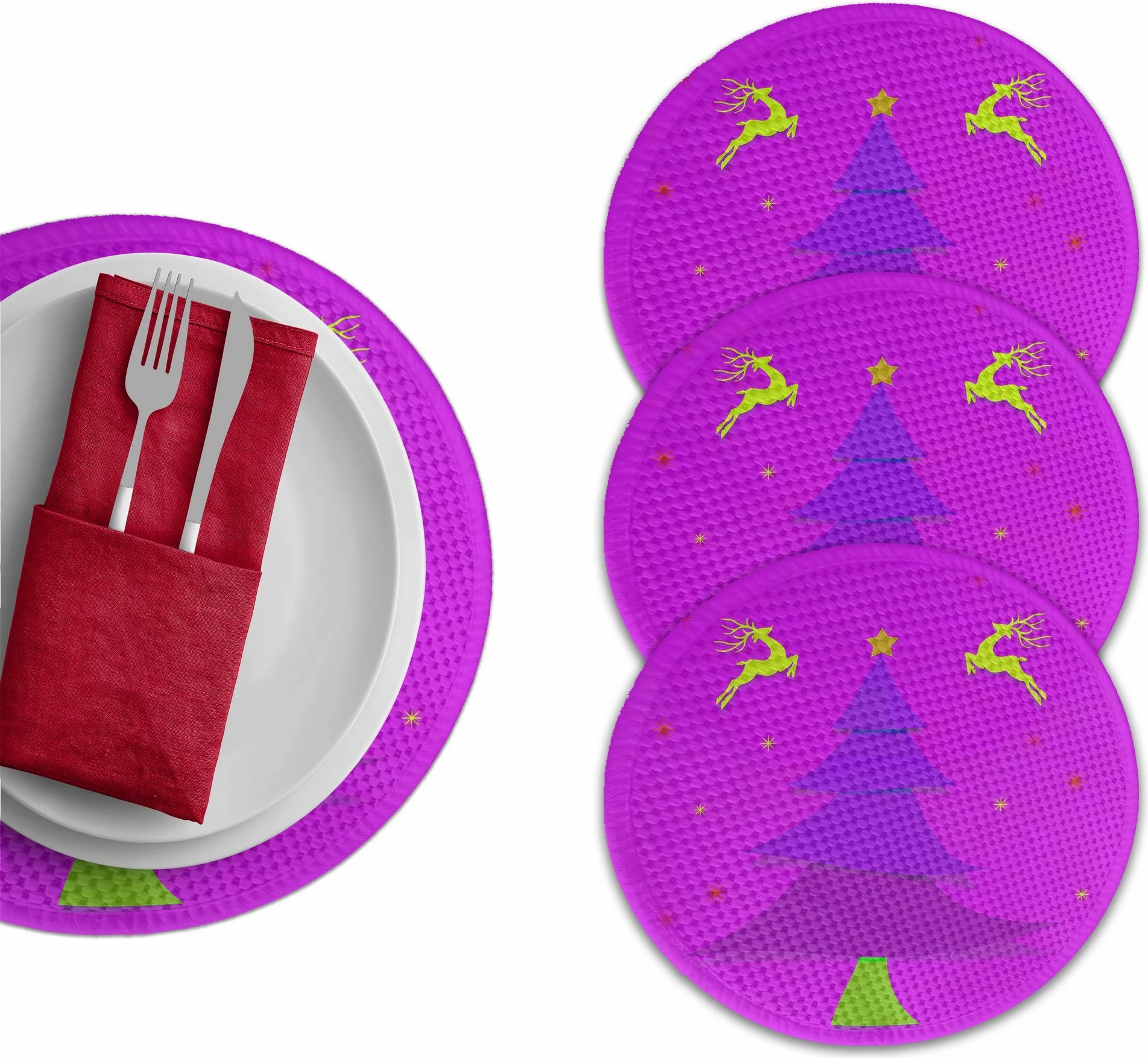 Nënshtrues tavoline Hermia Concept, shumëngjyrësh, 37cm, set prej 4 copash